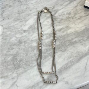 JESSICA SIMPSON: Silver Long Necklace with Heart Details
